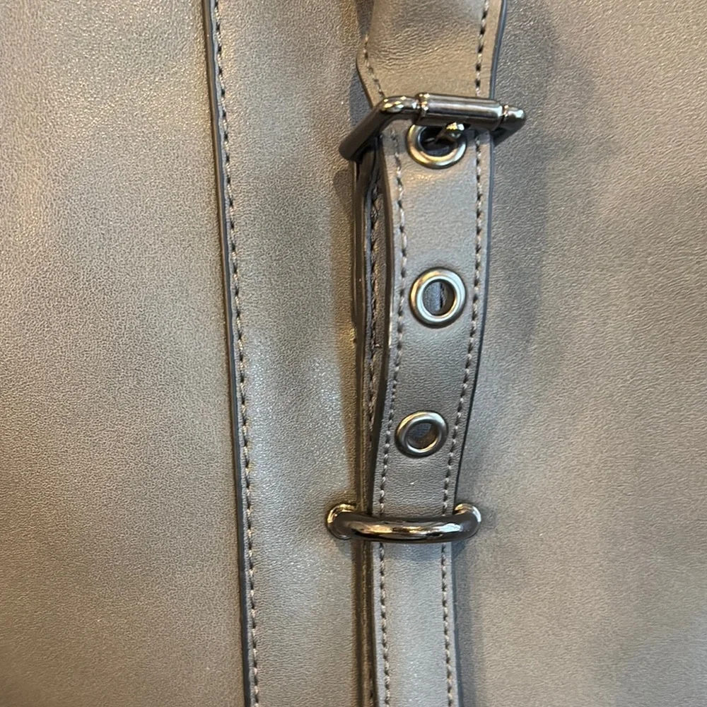 Mosiso Gray PU Leather LaptopTote Bag